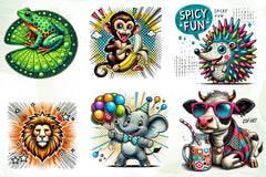 Animals Pop Art Clipart Bundle - CraftNest - Digital Crafting and Art