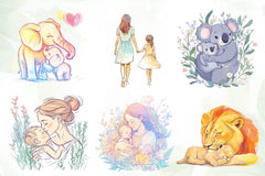 Pastel Mothers & Child Clipart Bundle - CraftNest - Digital Crafting and Art