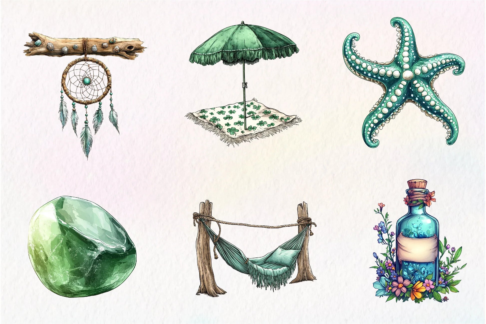 Summer Coastal Serenity Clipart Bundle - CraftNest - Digital Crafting and Art