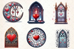 Valentine Gothic Windows Clipart Bundle - CraftNest - Digital Crafting and Art