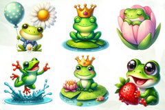 Spring Funny Frog Clipart Bundle - CraftNest - Digital Crafting and Art