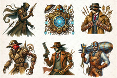 Steampunk Character Clipart Bundle - CraftNest - Digital Crafting and Art
