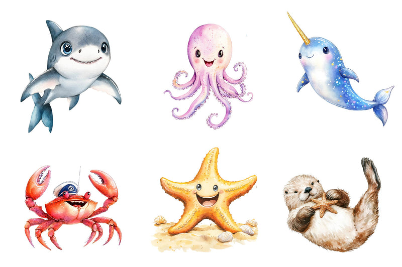 Cute Undersea Life Clipart Bundle - CraftNest - Digital Crafting and Art