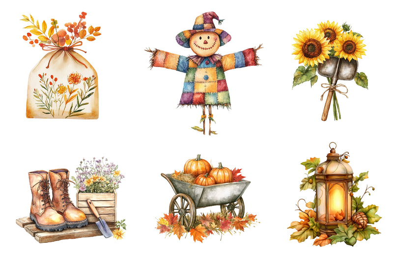Autumn Garden Clipart Bundle 1 - CraftNest - Digital Crafting and Art