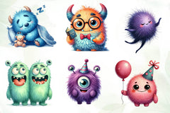 Cute Funny Monsters Clipart Bundle - CraftNest - Digital Crafting and Art