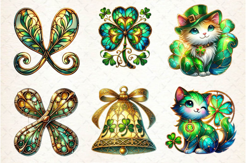 Stained Glass St Patricks Day Clipart Bundle - CraftNest - Digital Crafting and Art
