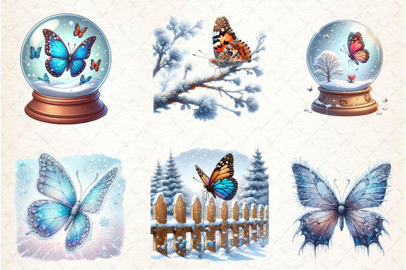 Winter & Butterfly Clipart Bundle - CraftNest - Digital Crafting and Art
