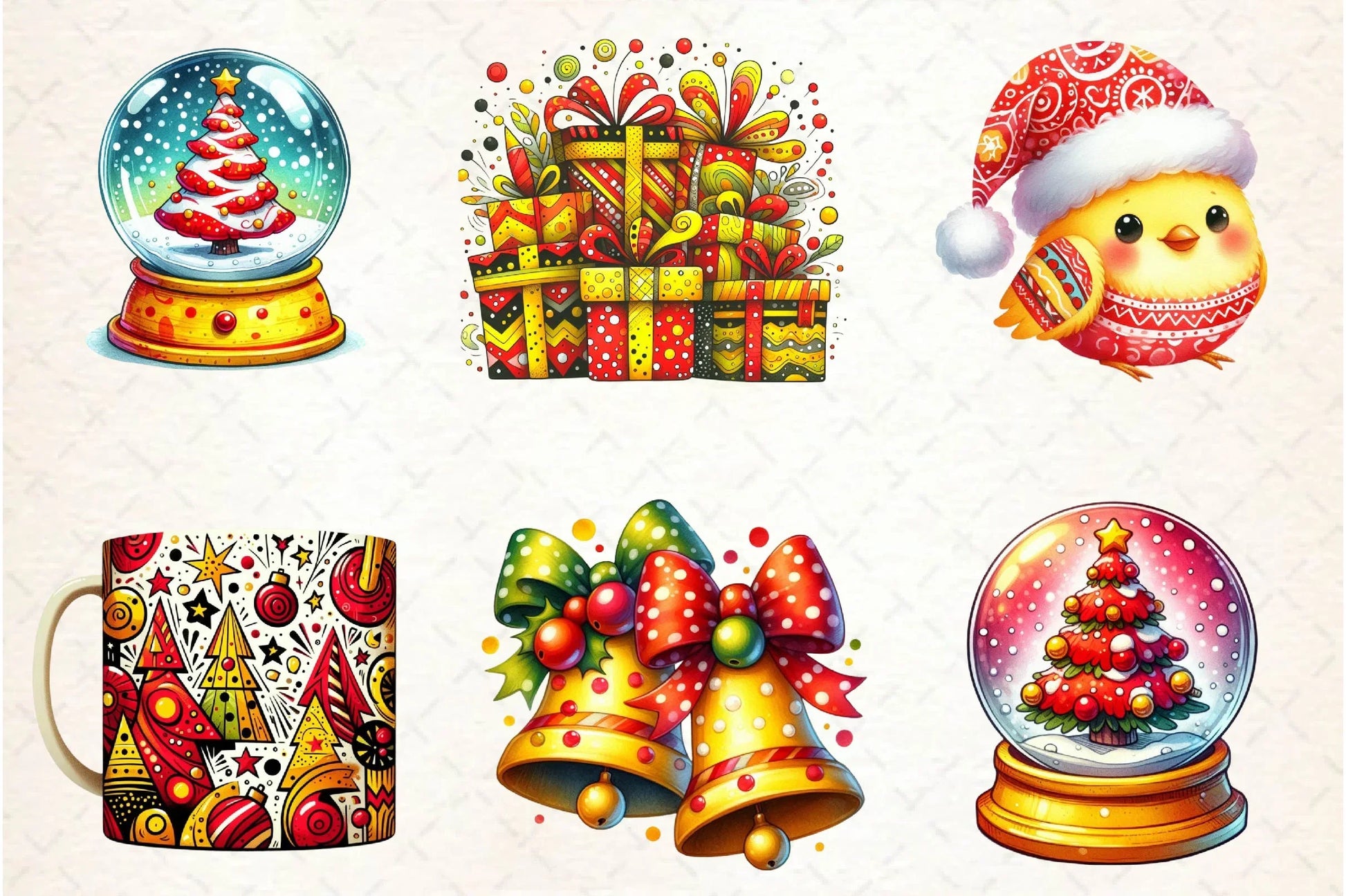 Cute Funky Christmas Clipart Bundle - CraftNest - Digital Crafting and Art