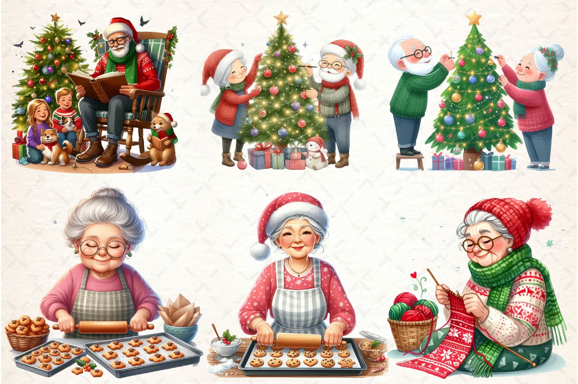 Christmas Elderly Set Clipart Bundle - CraftNest - Digital Crafting and Art