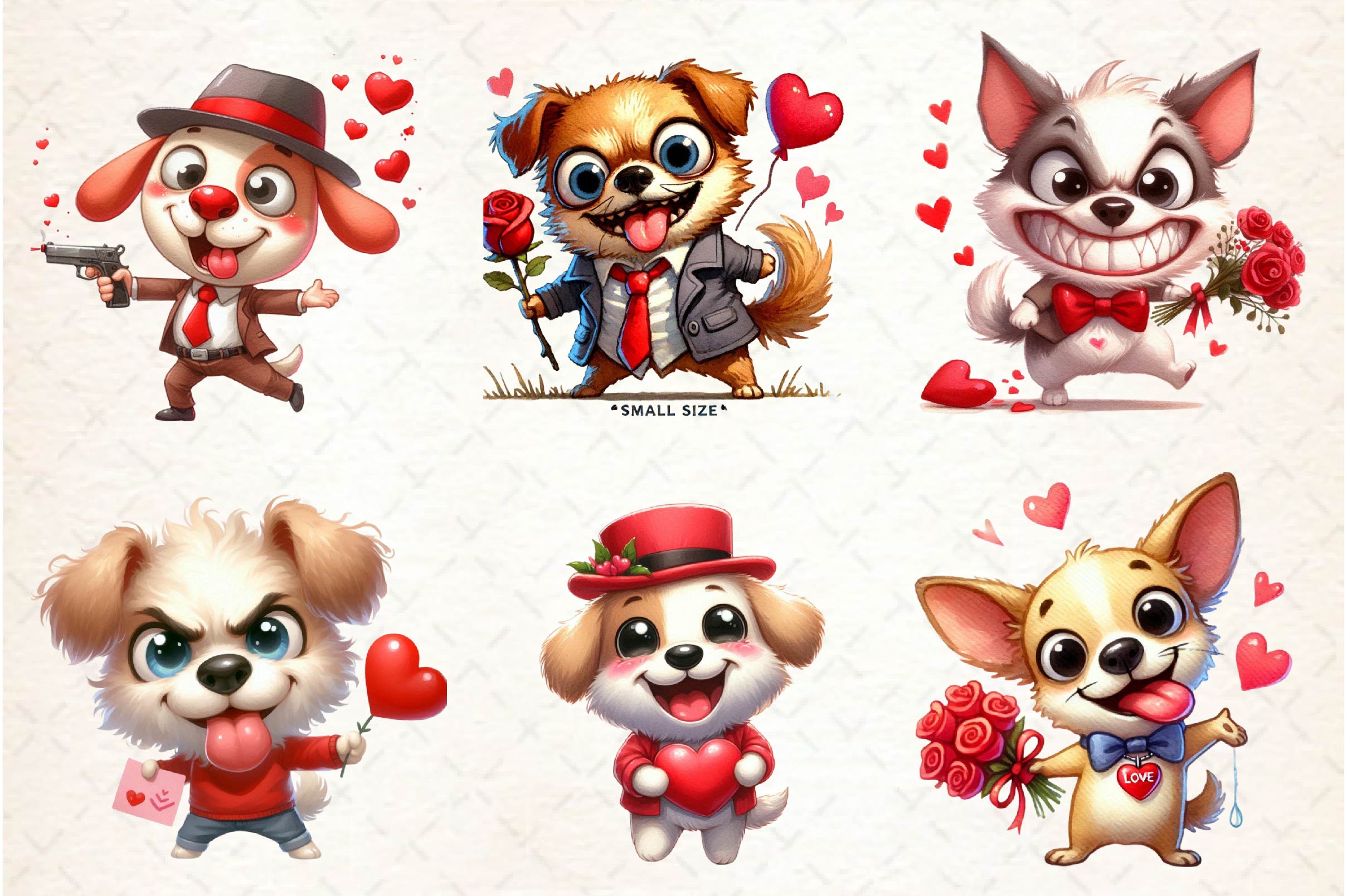 Funny Valentine Dog Clipart Bundle - CraftNest - Digital Crafting and Art
