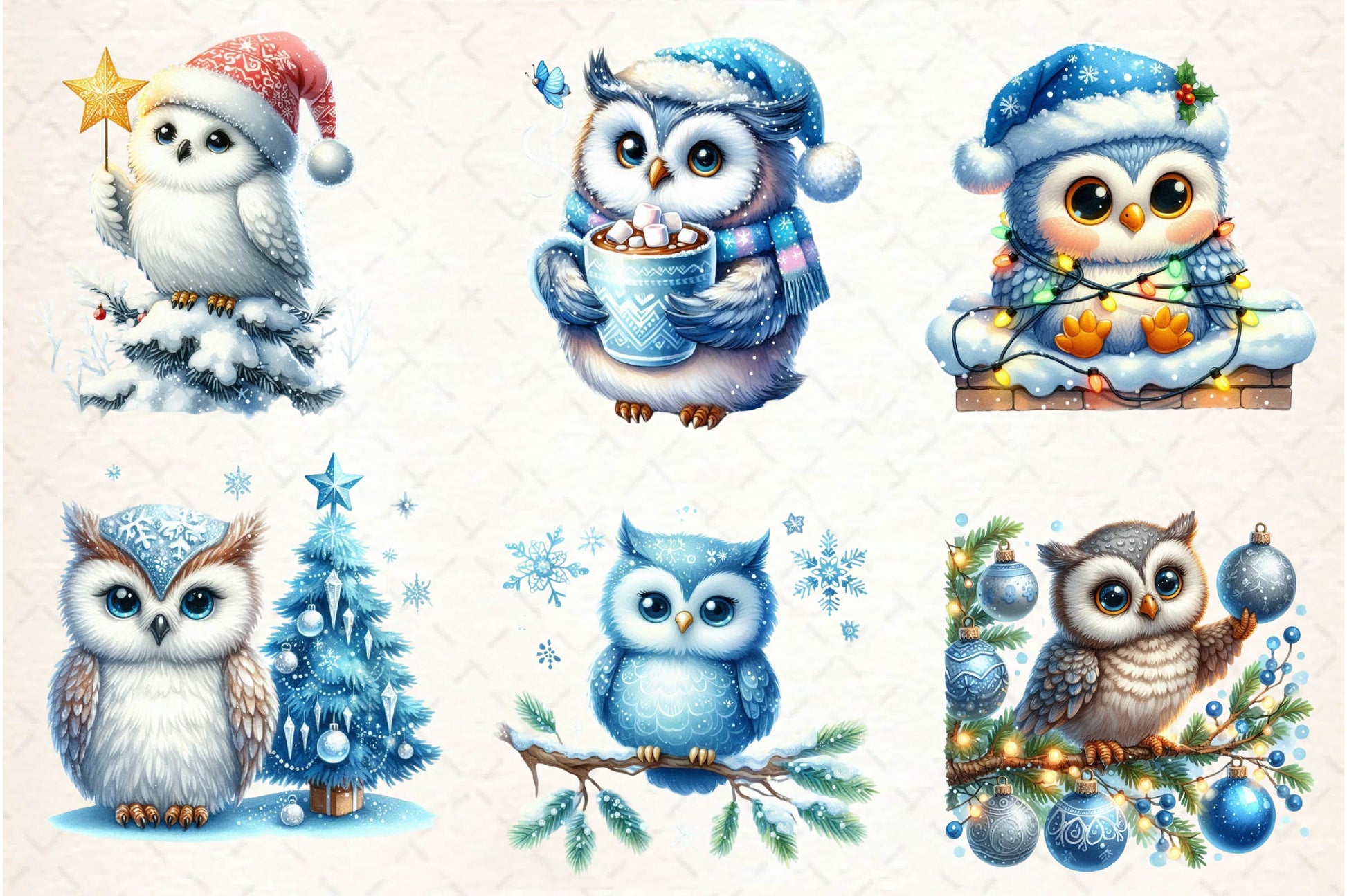 Christmas Owl Clipart Bundle - CraftNest - Digital Crafting and Art