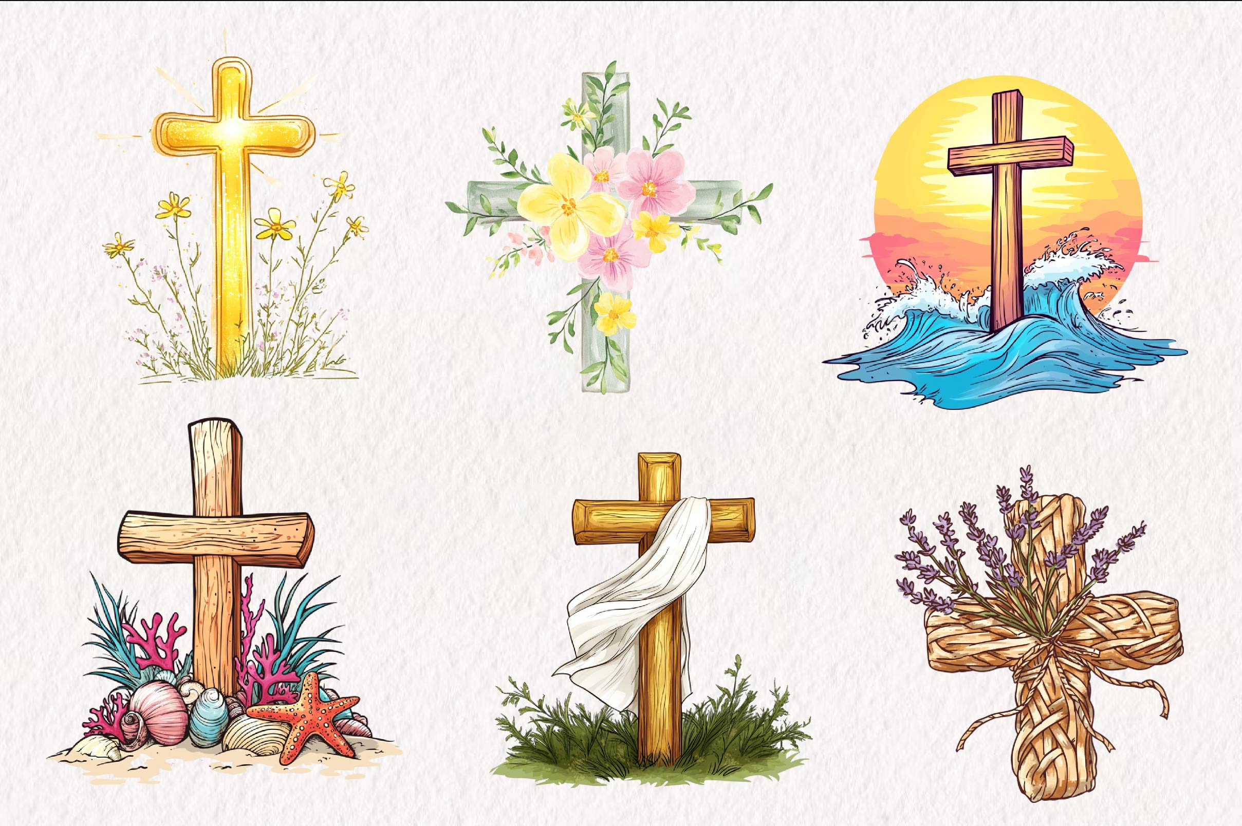Summer Cross Clipart Bundle - CraftNest - Digital Crafting and Art