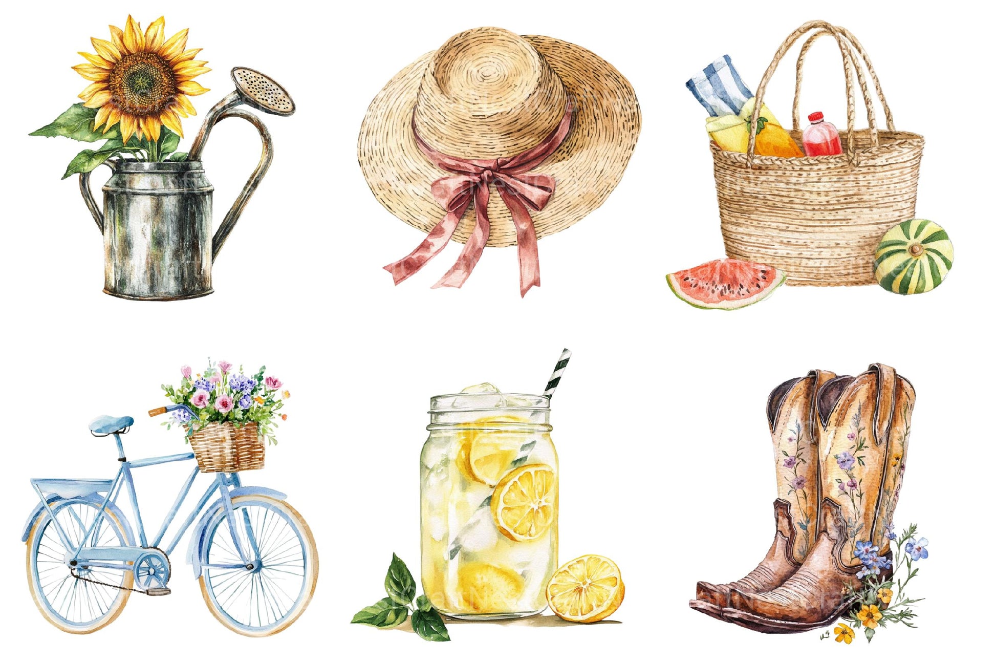 Happy Rustic Summer Clipart - CraftNest - Digital Crafting and Art