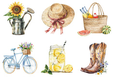 Happy Rustic Summer Clipart - CraftNest - Digital Crafting and Art