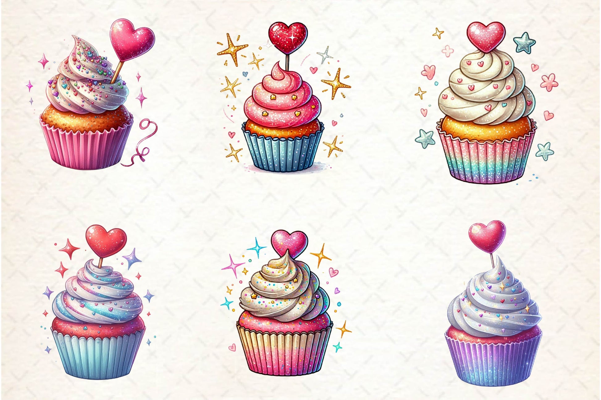 Valentine Cupcake Clipart Bundle - CraftNest - Digital Crafting and Art