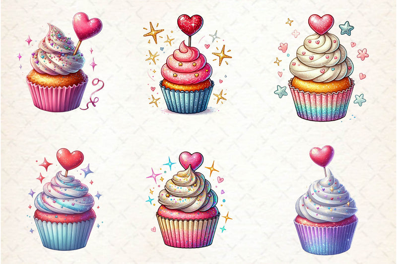 Valentine Cupcake Clipart Bundle - CraftNest - Digital Crafting and Art