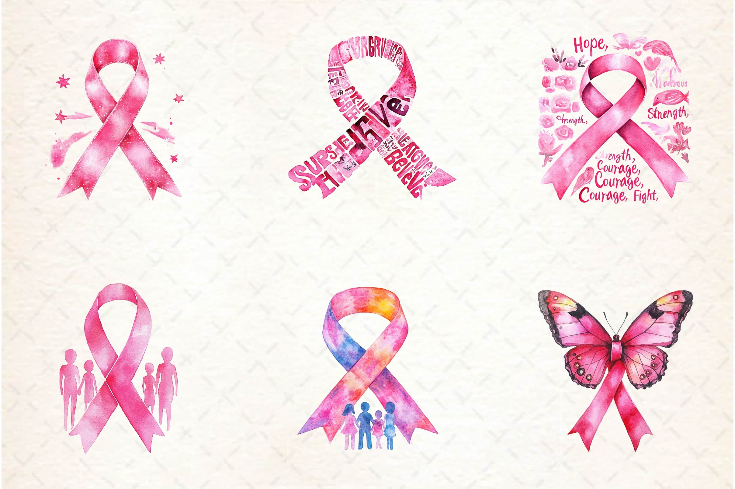 Breast Cancer Awareness Clipart Bundle - CraftNest - Digital Crafting and Art