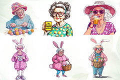 Funny Easter Grandma Clipart Bundle - CraftNest - Digital Crafting and Art