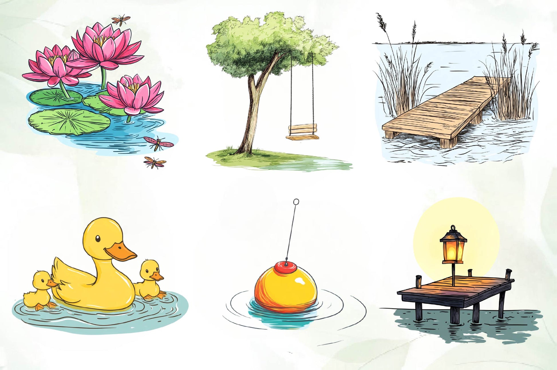 Cute Summer Lake Clipart Bundle - CraftNest - Digital Crafting and Art