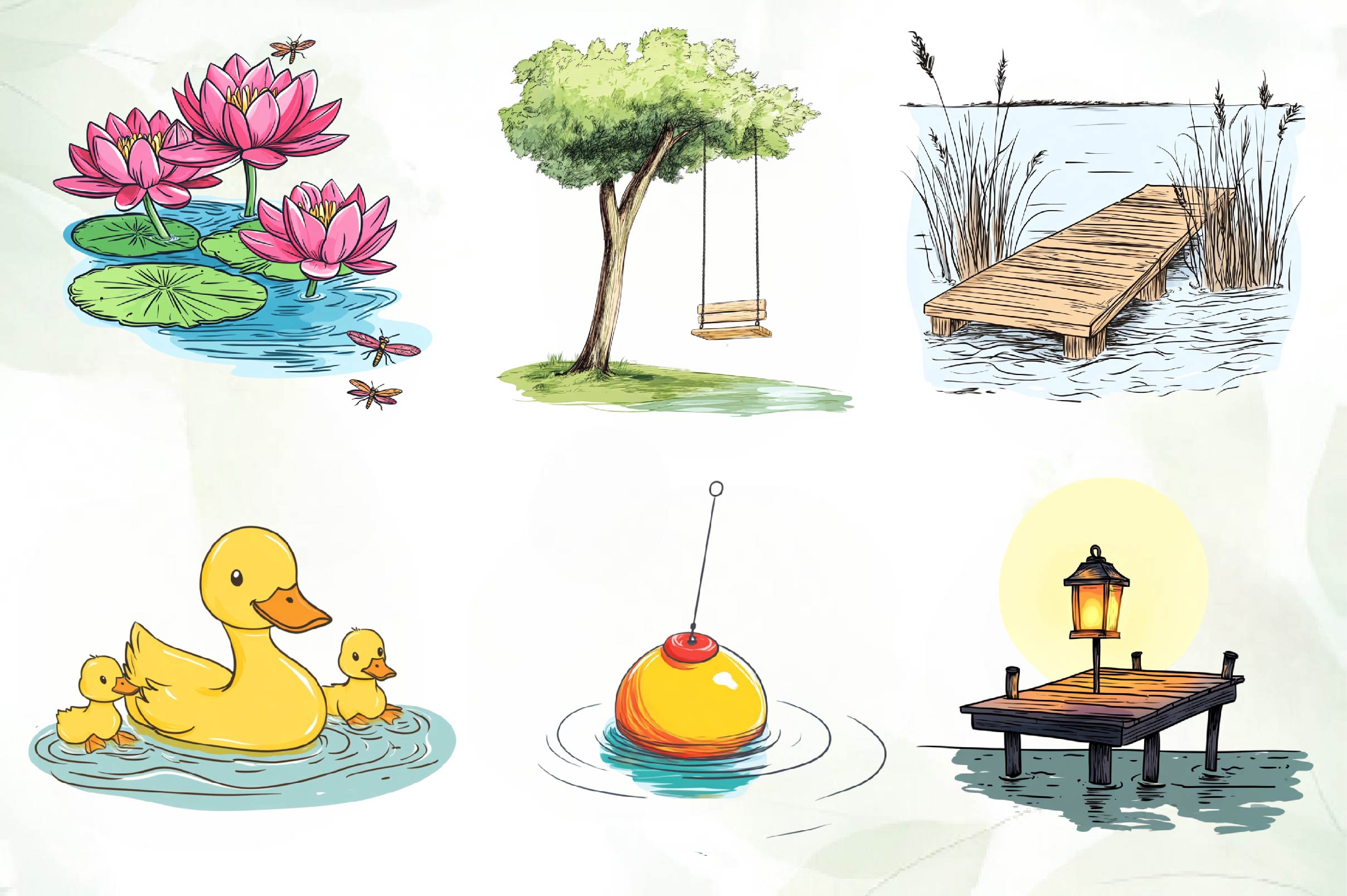 Cute Summer Lake Clipart Bundle - CraftNest - Digital Crafting and Art