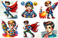 Pop Art Boy Clipart Bundle - CraftNest - Digital Crafting and Art