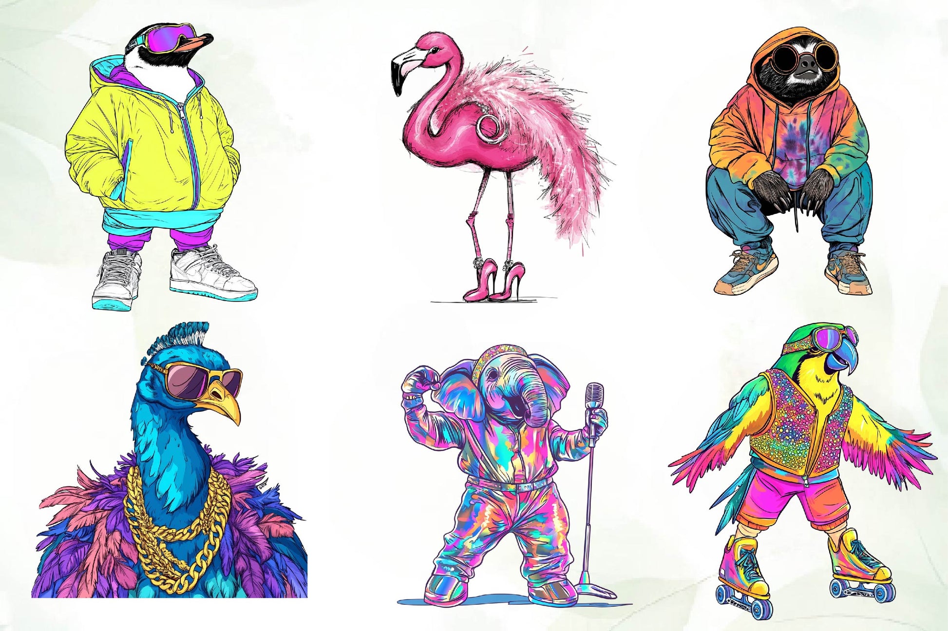 Funky Dressed Up Animals Clipart Bundle - CraftNest - Digital Crafting and Art