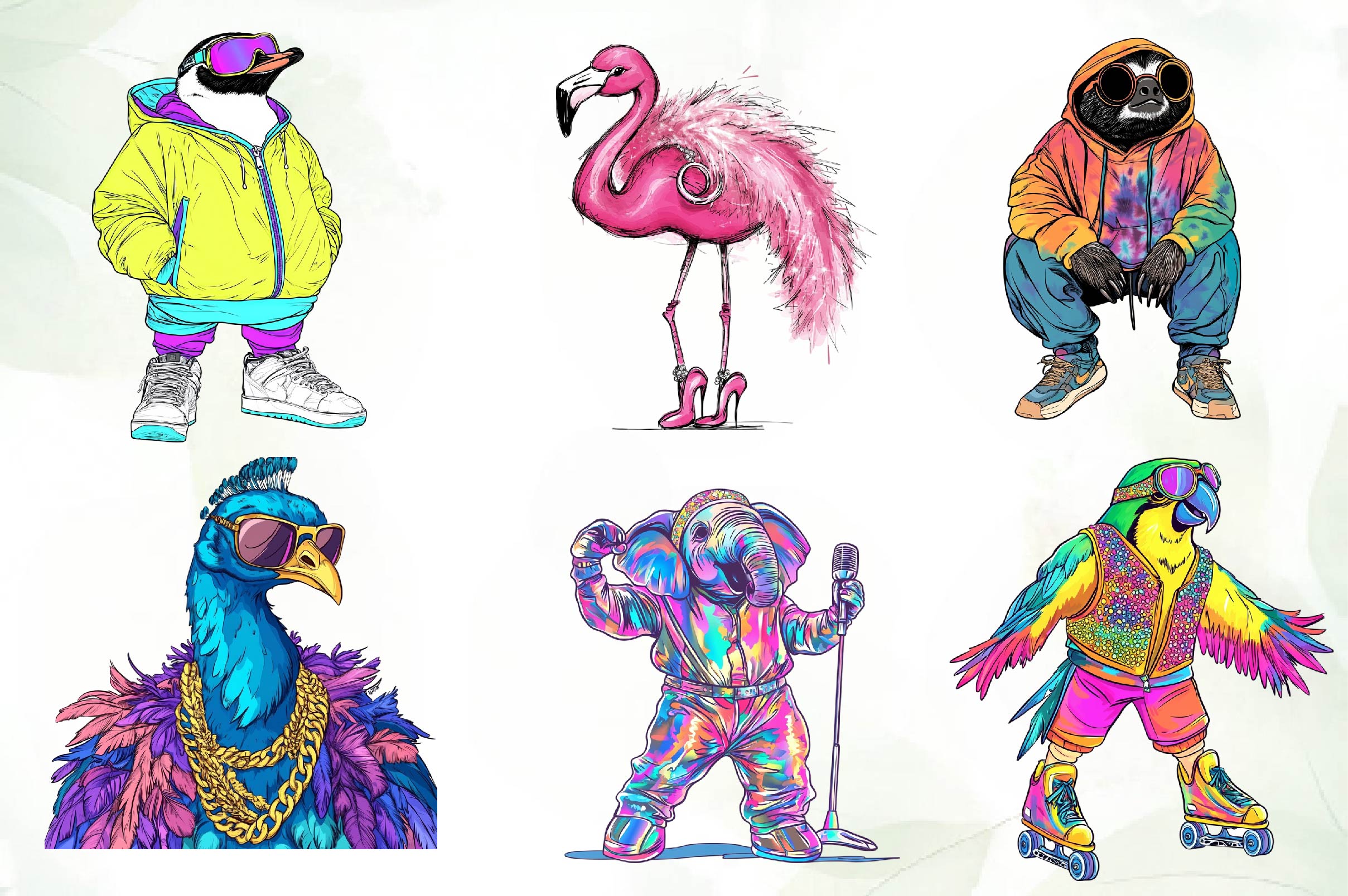 Funky Dressed Up Animals Clipart Bundle - CraftNest - Digital Crafting and Art