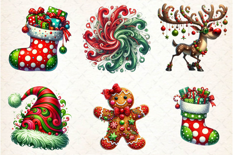 Funky Christmas Clipart Bundle 1 - CraftNest - Digital Crafting and Art