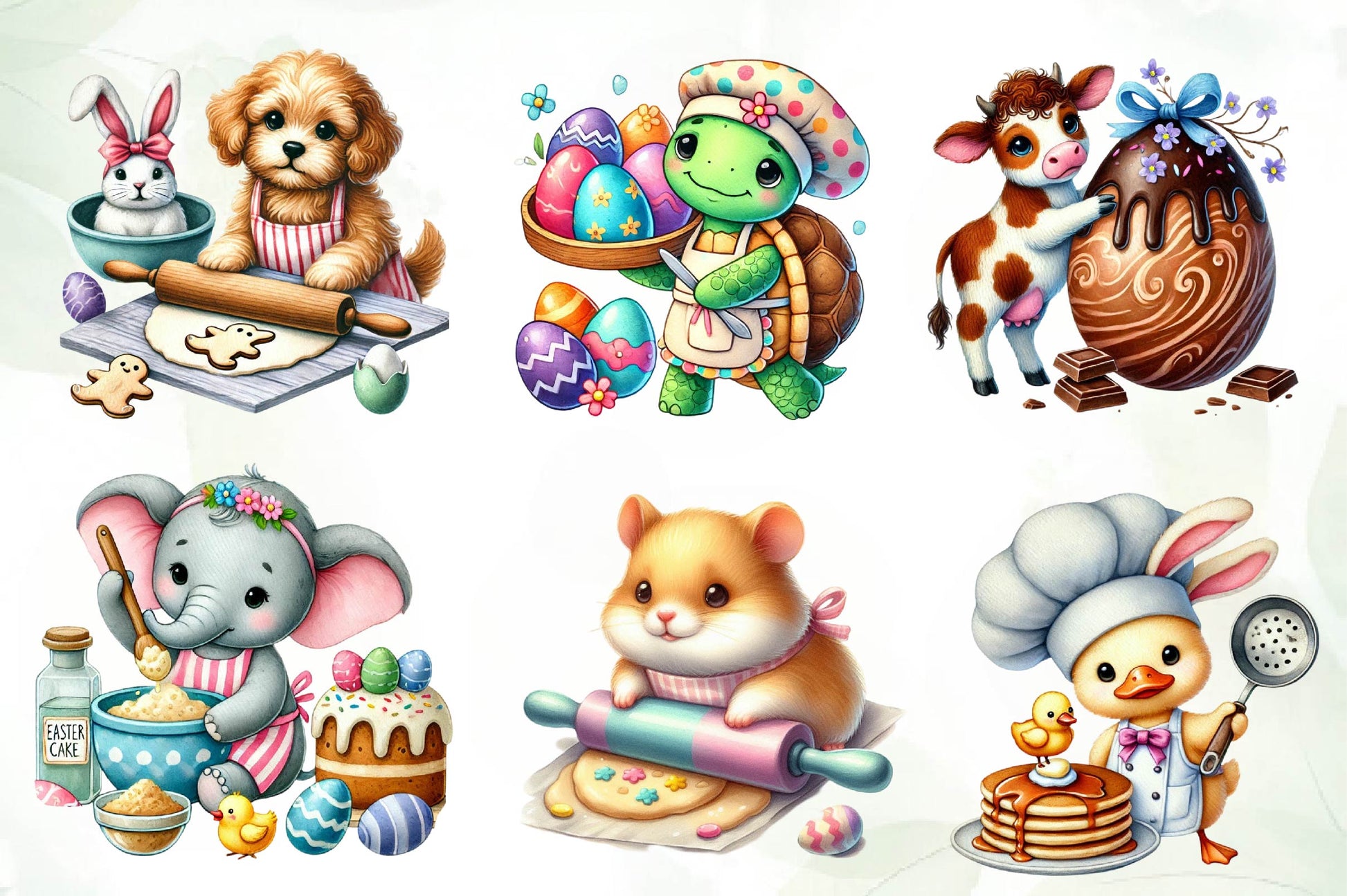 Eastertime Cooking Animals Clipart Bundle - CraftNest - Digital Crafting and Art