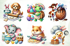 Eastertime Cooking Animals Clipart Bundle - CraftNest - Digital Crafting and Art