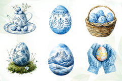 Blue Nordic Easter Clipart Bundle - CraftNest - Digital Crafting and Art