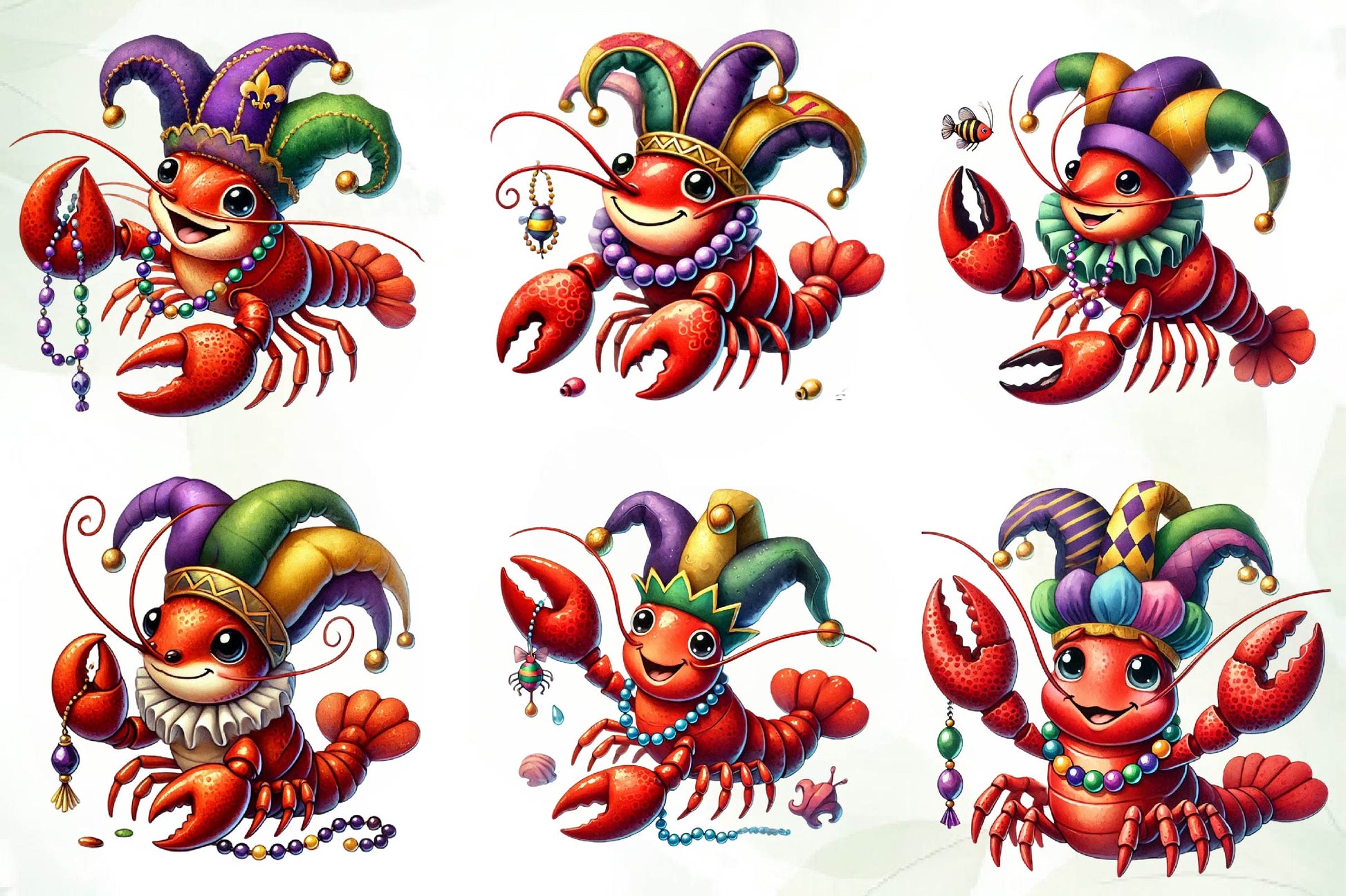 Mardi Gras Crawfish Clipart Bundle 1 - CraftNest - Digital Crafting and Art