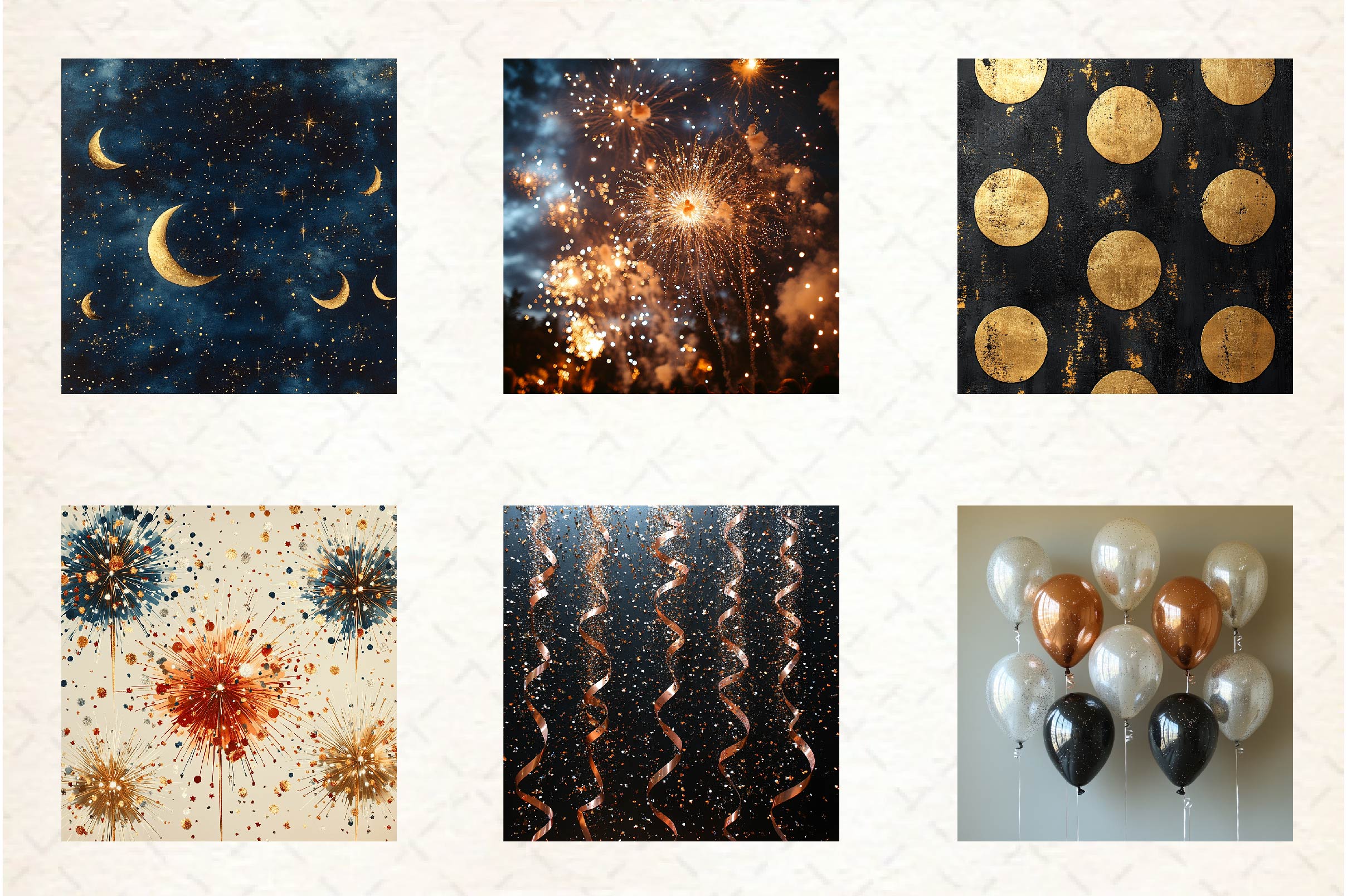 New Year's Eve Seamless Patterns Clipart Bundle - CraftNest - Digital Crafting and Art