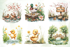 Springtime Duck Pond Clipart Bundle - CraftNest - Digital Crafting and Art