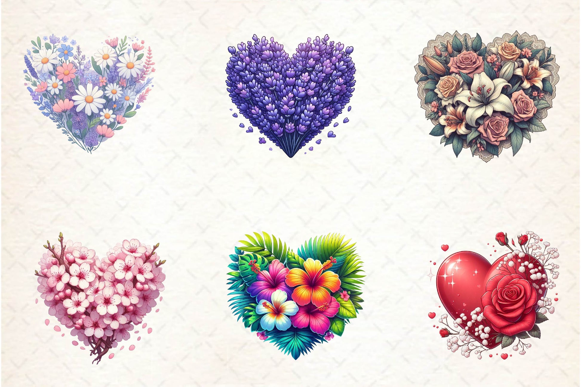 Flower Hearts Valentine Day Clip Art Clipart Bundle - CraftNest - Digital Crafting and Art