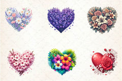 Flower Hearts Valentine Day Clip Art Clipart Bundle - CraftNest - Digital Crafting and Art