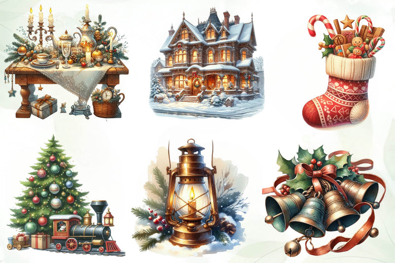 Good Old Christmas Clipart Bundle - CraftNest - Digital Crafting and Art