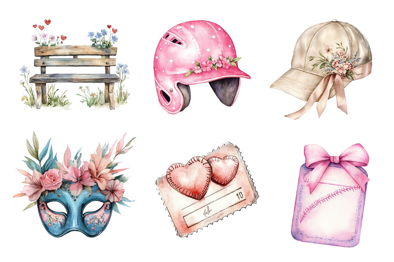 Coquette Baseball Clipart Bundle 1 - CraftNest - Digital Crafting and Art