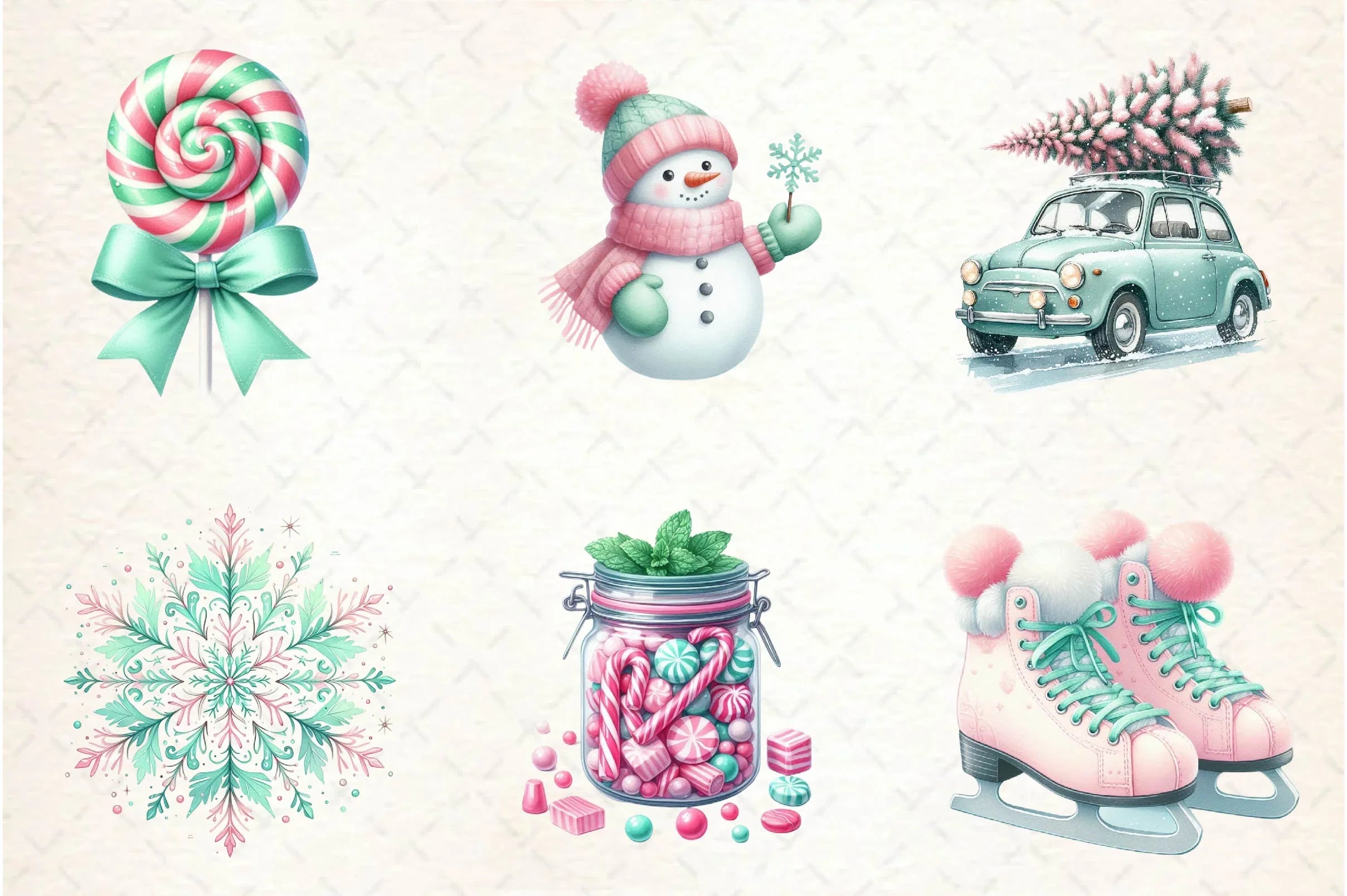 Mint Christmas Clipart Bundle - CraftNest - Digital Crafting and Art