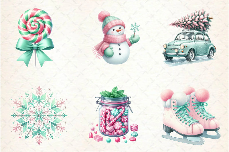 Mint Christmas Clipart Bundle - CraftNest - Digital Crafting and Art