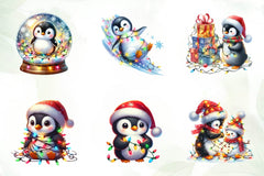 Christmas Penguin Funny Penguin Clipart Bundle - CraftNest - Digital Crafting and Art