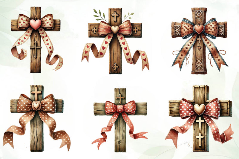 Valentine Cross Clipart Bundle - CraftNest - Digital Crafting and Art