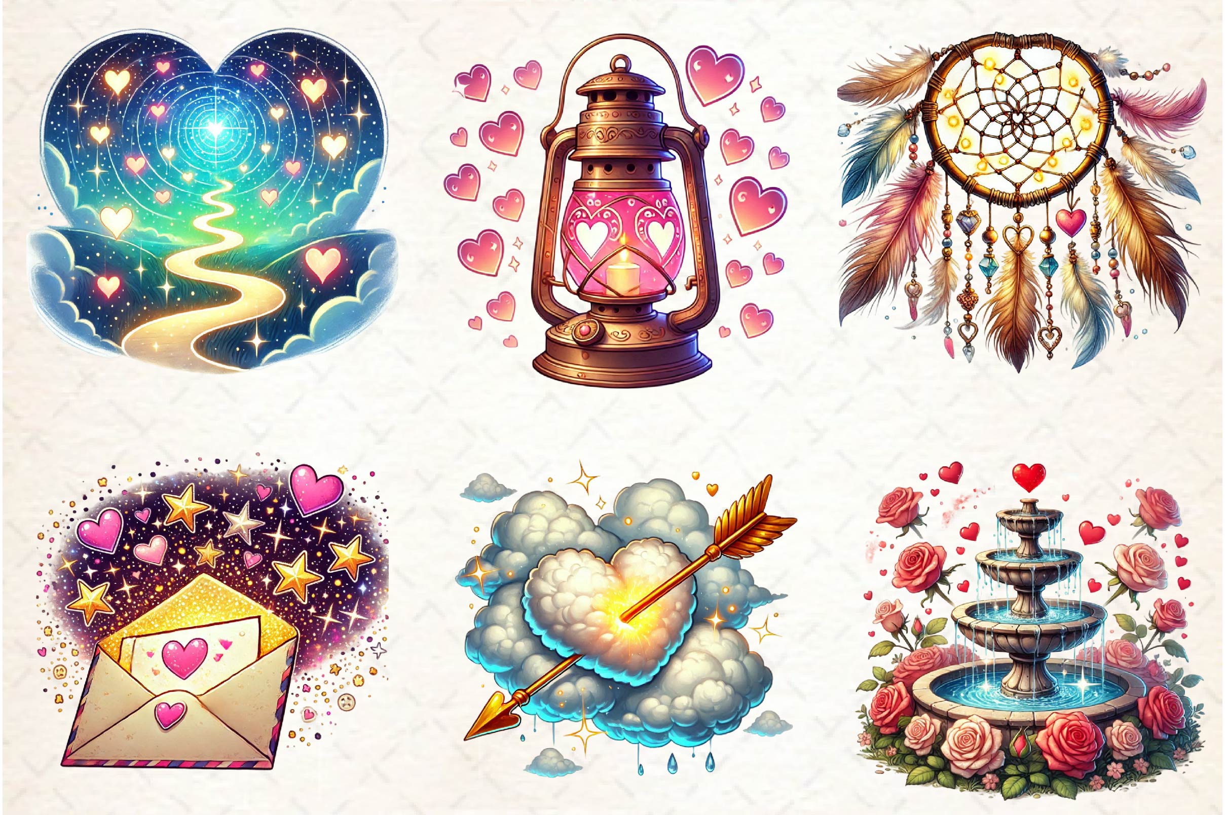 Dreamy Valentines Day Clipart Bundle - CraftNest - Digital Crafting and Art