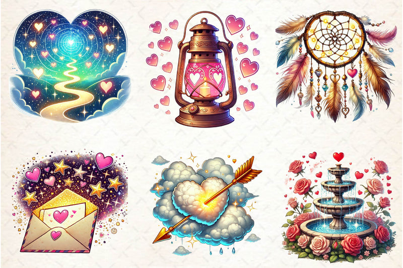 Dreamy Valentines Day Clipart Bundle - CraftNest - Digital Crafting and Art