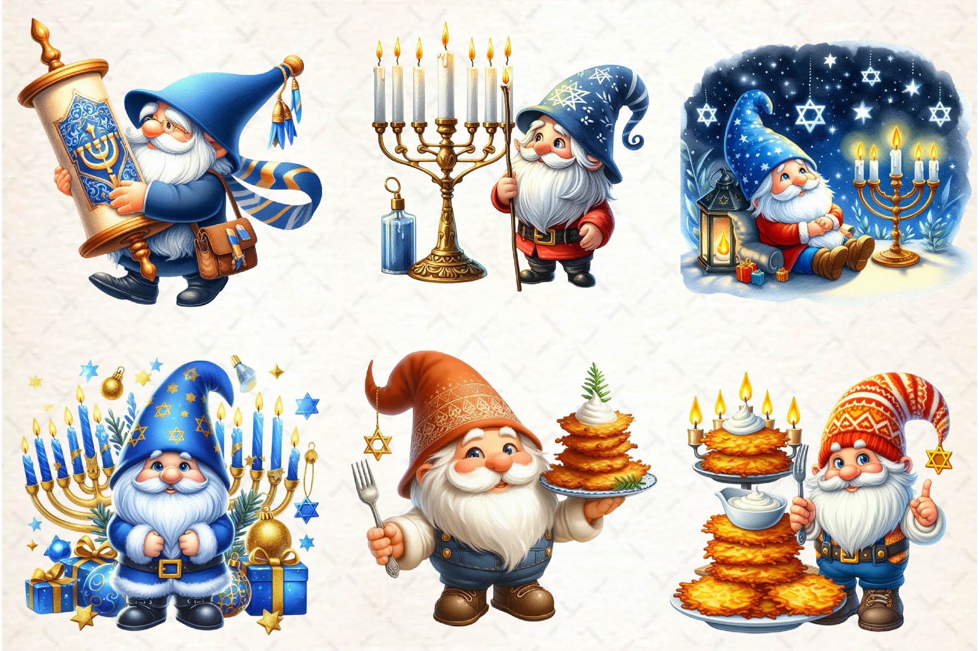 Gnome Hanukkah Clipart Bundle - CraftNest - Digital Crafting and Art