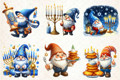 Gnome Hanukkah Clipart Bundle - CraftNest - Digital Crafting and Art