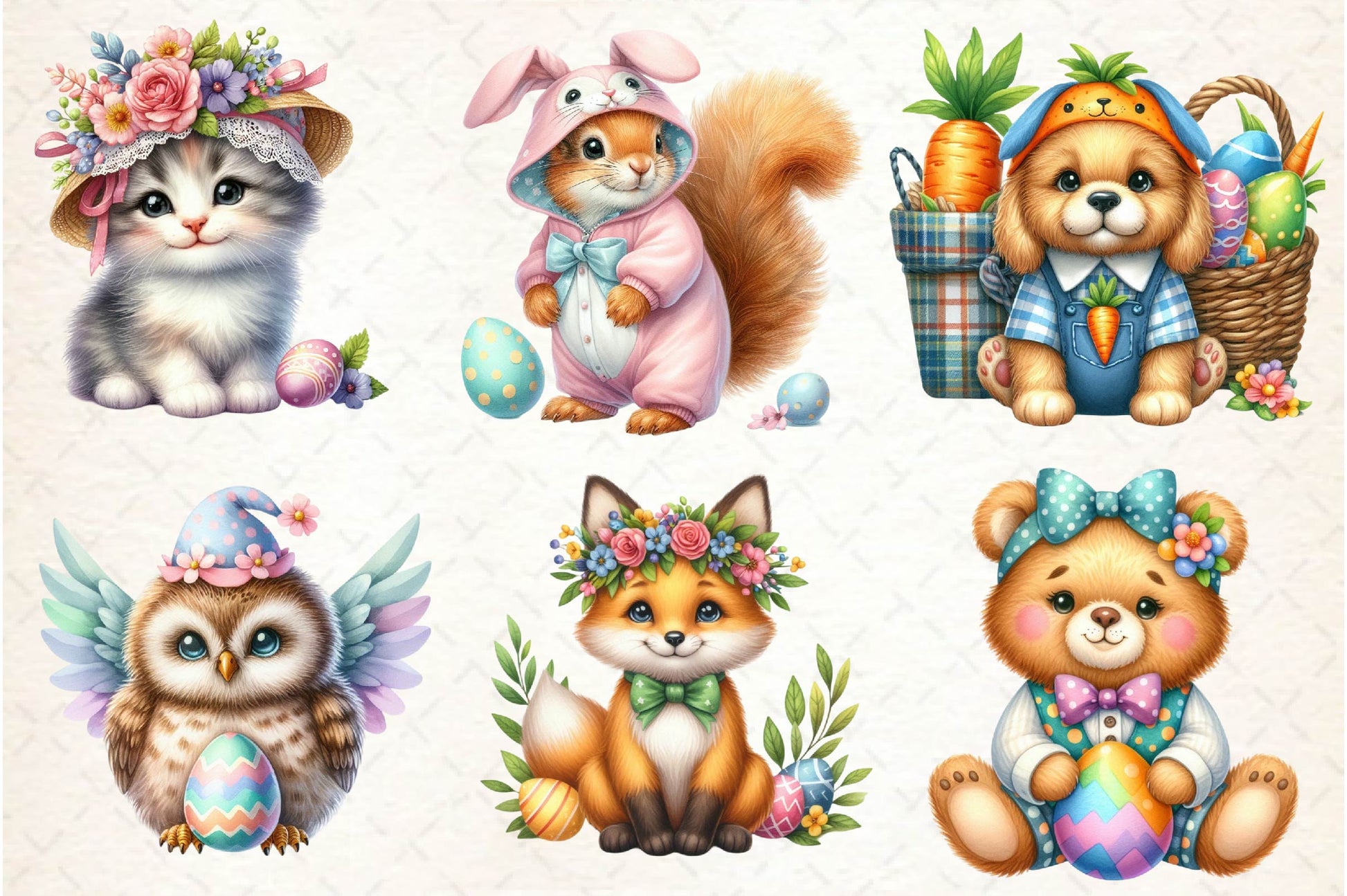Cute Easter Costume Animals Clipart Bundle - CraftNest - Digital Crafting and Art