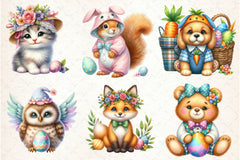 Cute Easter Costume Animals Clipart Bundle - CraftNest - Digital Crafting and Art