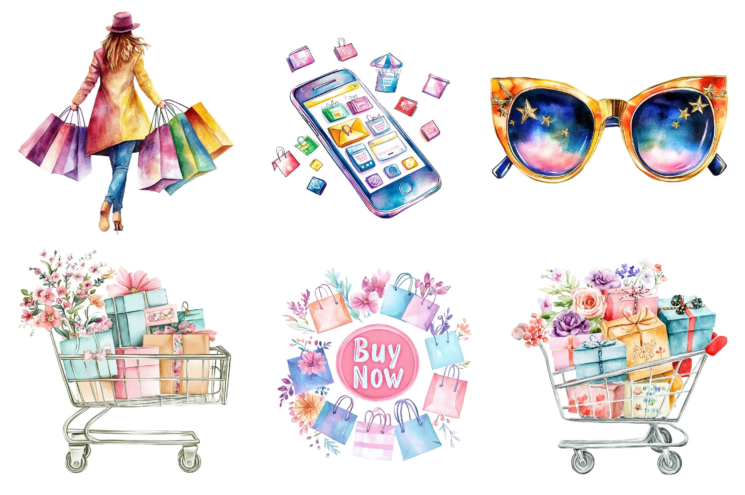 Shopping & Sales Fashion Clipart Bundle 1 - CraftNest - Digital Crafting and Art