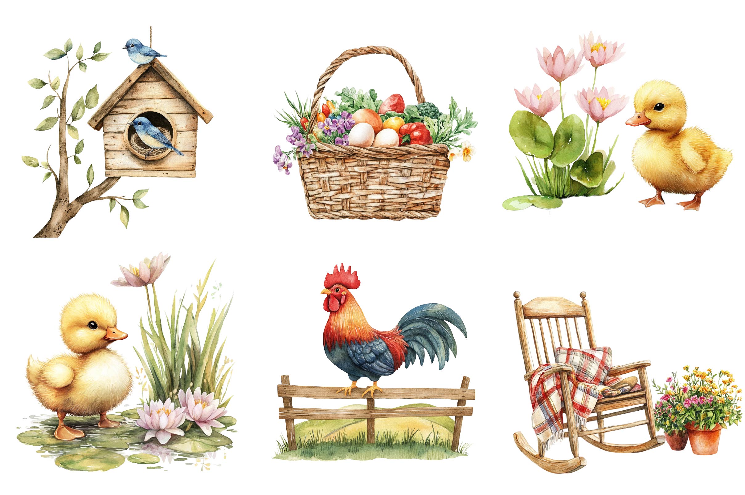 Spring Countryside Farm Clipart Bundle - CraftNest - Digital Crafting and Art